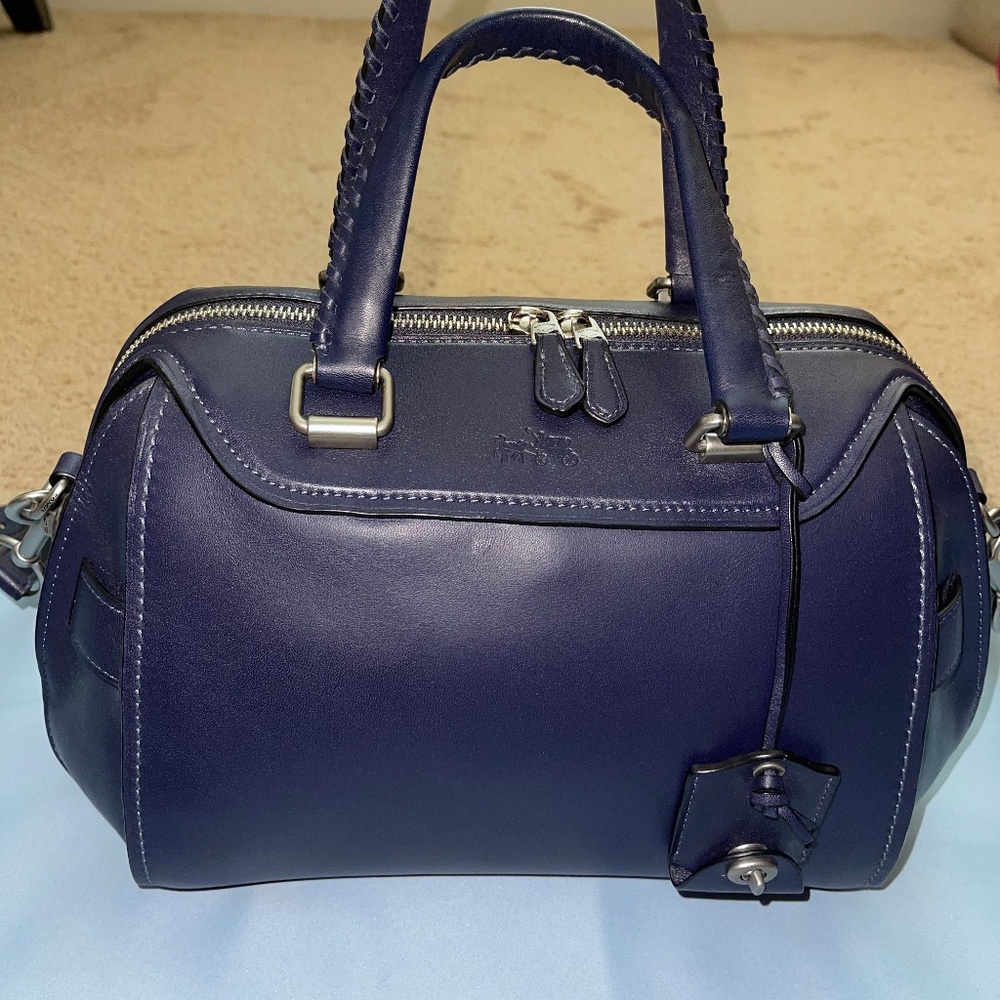 Coach Rogue satchel in the color blueberry